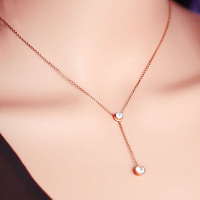 18K Rose Gold Plated Stainless Steel Pendant Necklace