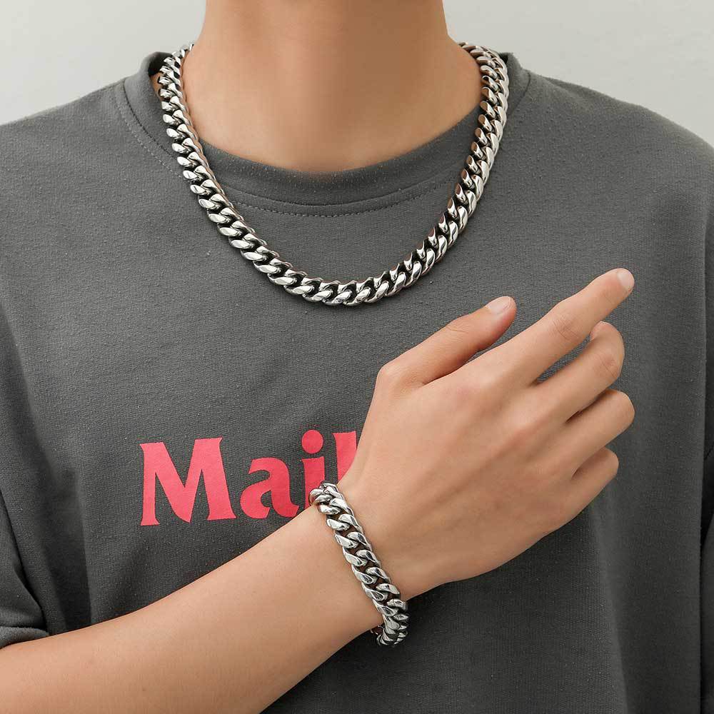 Men's Titanium Steel Cuban Link Chain Necklace