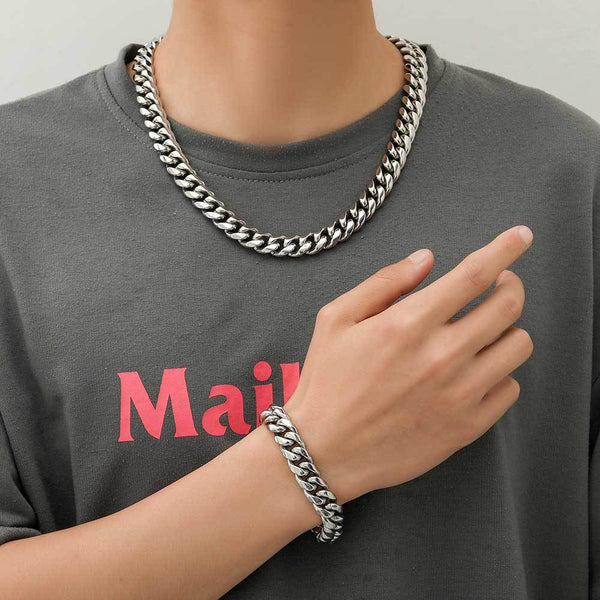 Men's Titanium Steel Cuban Link Chain Necklace