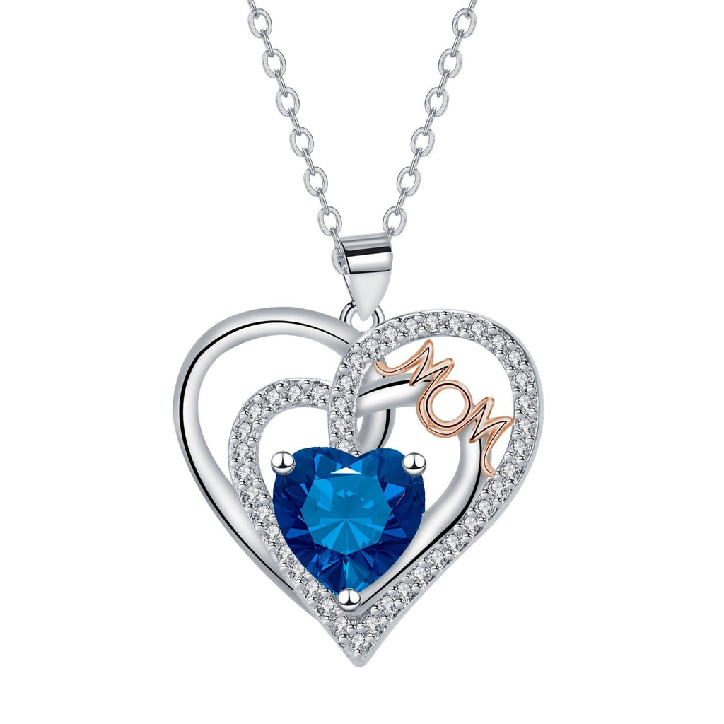 Heart-Shaped MOM Cross Chain Necklace