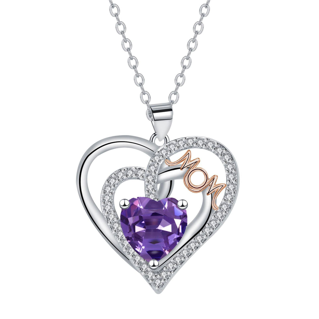 Heart-Shaped MOM Cross Chain Necklace