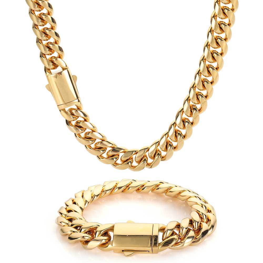Men's Titanium Steel Cuban Link Chain Necklace