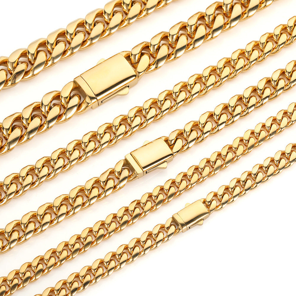Men's Titanium Steel Cuban Link Chain Necklace