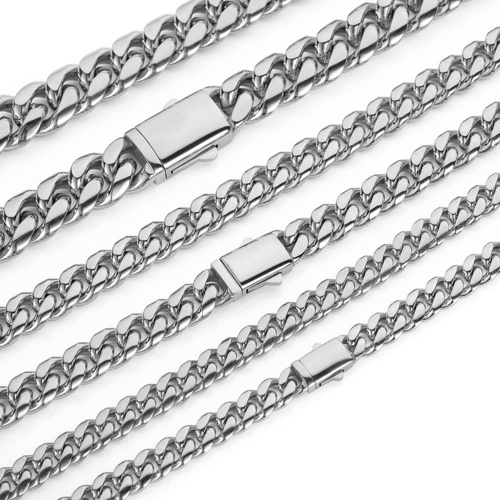 Men's Titanium Steel Cuban Link Chain Necklace