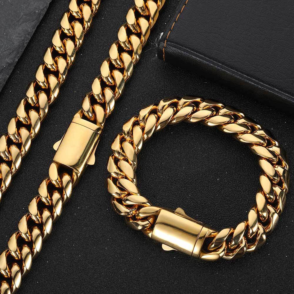 Men's Titanium Steel Cuban Link Chain Necklace